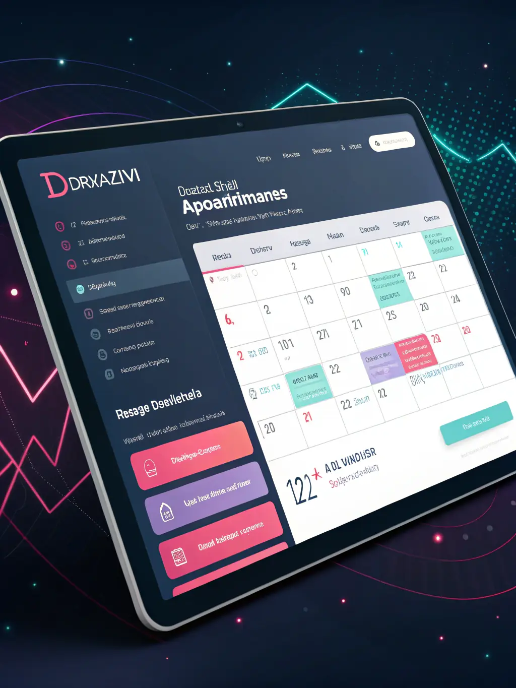 A modern computer screen displaying an intuitive appointment calendar interface with colorful booking slots, representing the benefits of booking system optimization.