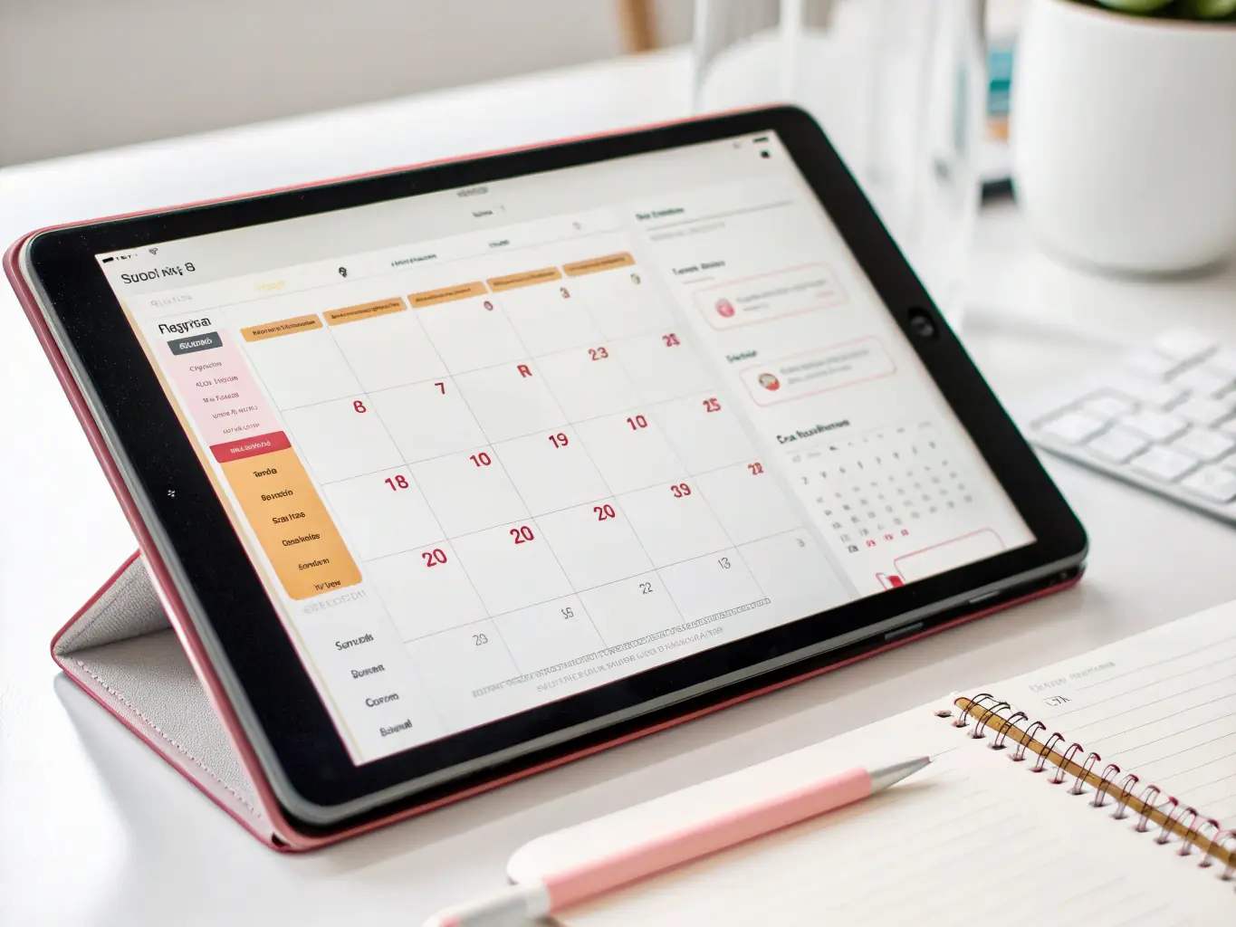 A digitally enhanced image depicting a streamlined appointment booking interface with AI assistance, showcasing efficiency and ease of use for clinic staff and clients.